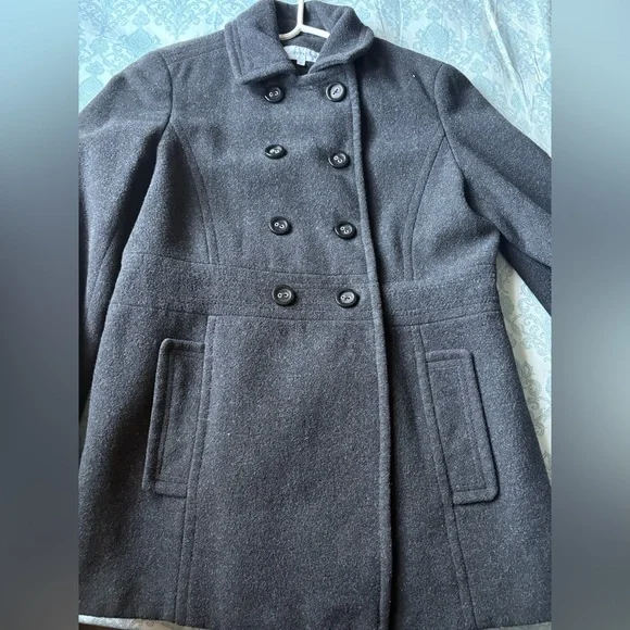Calvin Klein Charcoal Double-Breasted Pea Coat